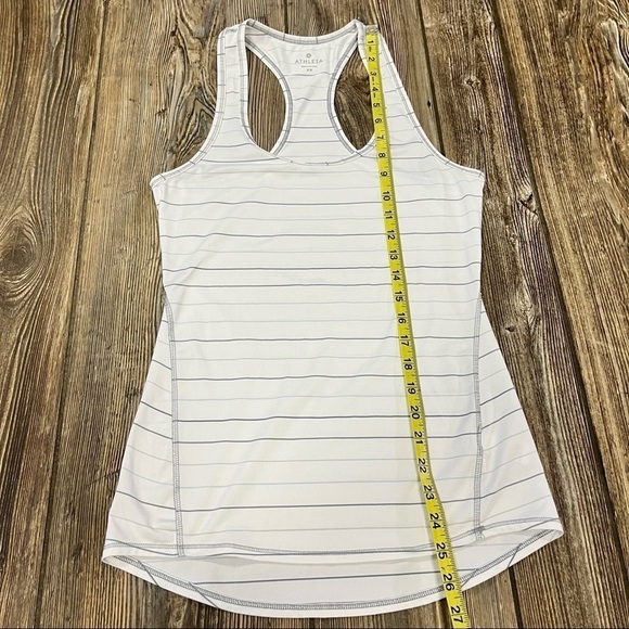 Athleta XS Striped Racerback Tank Stripes Gray White - Picture 5 of 7